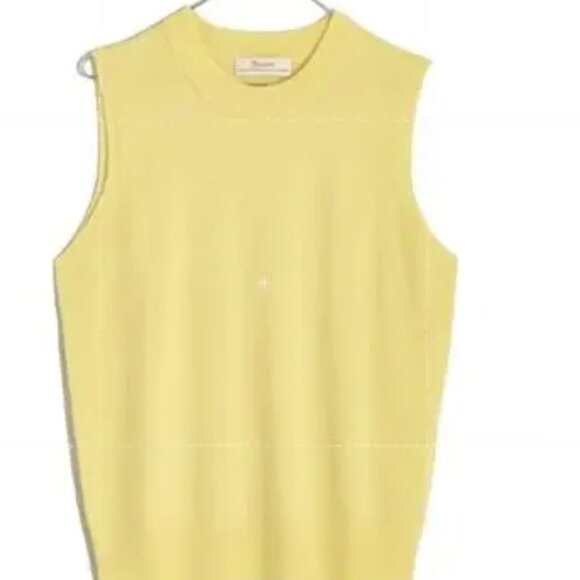 Madewell Yellow Cashmere Crewneck Sweater Vest (M) - Picture 1 of 6